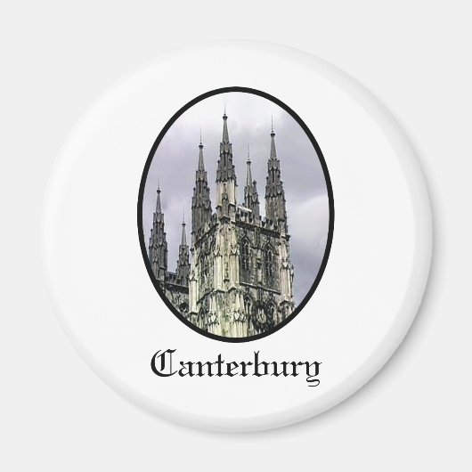 Engeland Canterbury Kerk Spiralen Zwart Gibney Magneet (Voorkant)