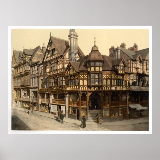 Engeland, Chester, 19e eeuw Cheshire Poster (Voorkant)