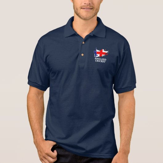 Engeland Cricket Engels Vlag Brush Stroke Gift Polo (Voorkant)