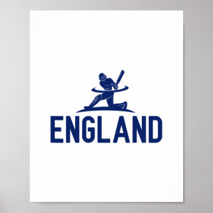 Engeland Cricket Fan. Mannen Poster