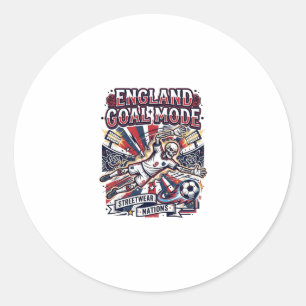 Engeland Doel Modus Skelet Aanvaller Naties Street Ronde Sticker