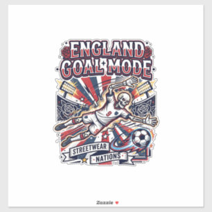 Engeland Doel Modus Skelet Aanvaller Naties Street Sticker
