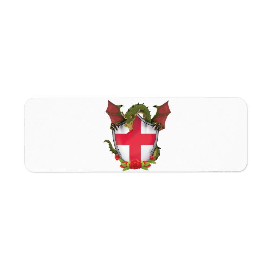 Engeland Draak en Engelse Vlag schild Etiket (Voorkant)