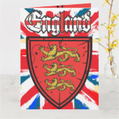 Engeland Drie het Houten Schild van Leeuwen Kaart (Gele Bloem)