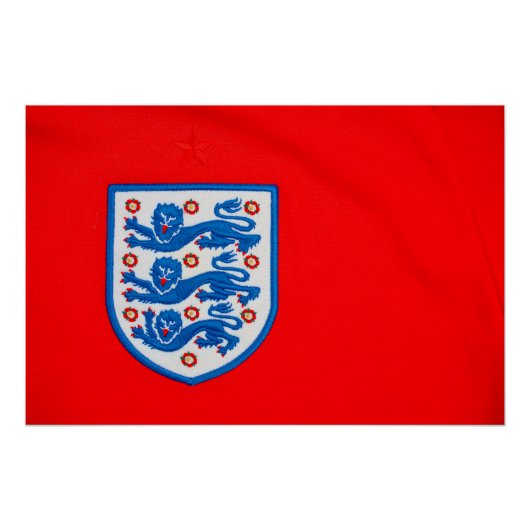 Engeland Drie Leeuwen Shirt Badge Perfect Poster (Voorkant)
