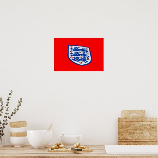 Engeland Drie Leeuwen Shirt Badge Poster (Keuken)
