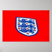 Engeland Drie Leeuwen Shirt Badge Poster (Voorkant)
