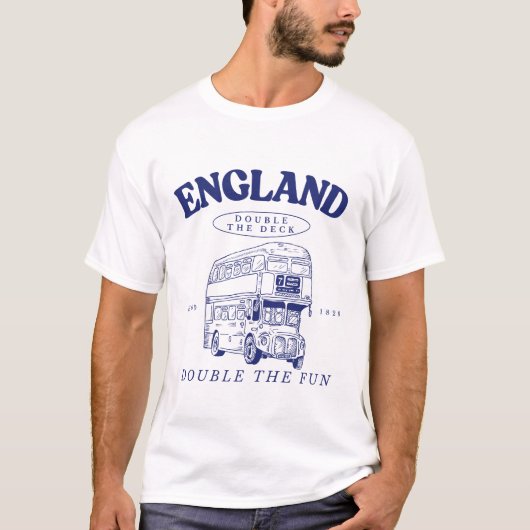 Engeland: dubbel het dek, dubbel de pret t-shirt (Voorkant)
