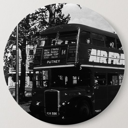 Engeland Dubbeldecker bus Ronde Button 6,0 Cm (Voorkant)
