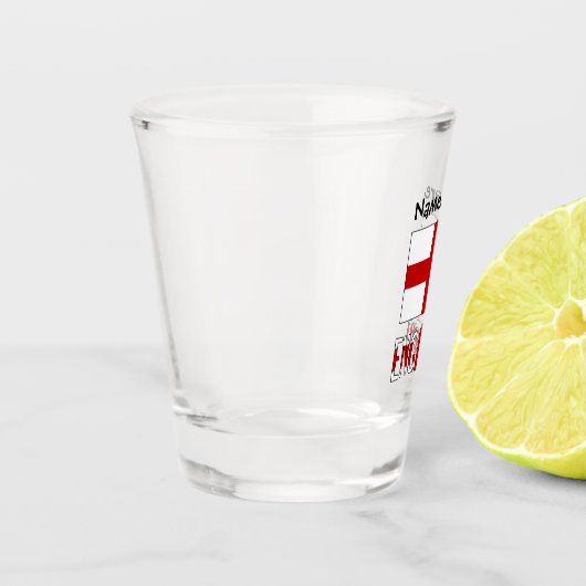 Engeland en Engels vlaggen met Jouw naam Shot Glas (Links)