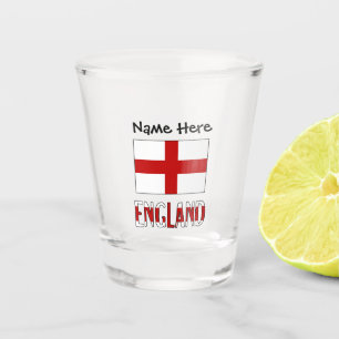 Engeland en Engels vlaggen met Jouw naam Shot Glas