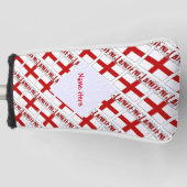 Engeland en Engelse vlag betegelde rode personalis Golfheadcover (Voorkant)