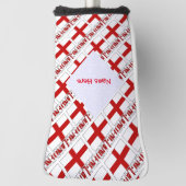 Engeland en Engelse vlag betegelde rode personalis Golfheadcover (Draai 90)