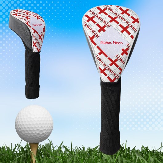 Engeland en Engelse vlag betegelde rode personalis Golfheadcover