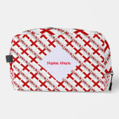 Engeland en Engelse vlag betegelde rode personalis Toilettasje (Voorkant)