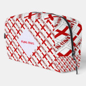 Engeland en Engelse vlag betegelde rode personalis Toilettasje (Rechterhoek)