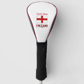 Engeland en Engelse vlag met uw naam Golfheadcover (Voorkant)