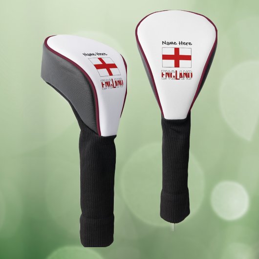 Engeland en Engelse vlag met uw naam Golfheadcover