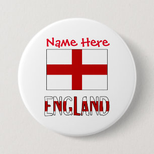 Engeland en Engelse vlag Rode Personalisatie Ronde Ronde Button 7,6 Cm