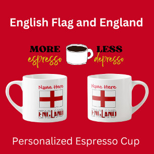 Engeland en Engelse Vlag Rood Personalisatie  Espresso Kop