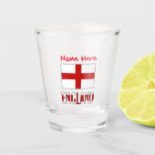 Engeland en Engelse Vlag Rood Personalisatie Shot Glas (Voorkant)