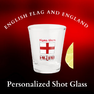 Engeland en Engelse Vlag Rood Personalisatie Shot Glas