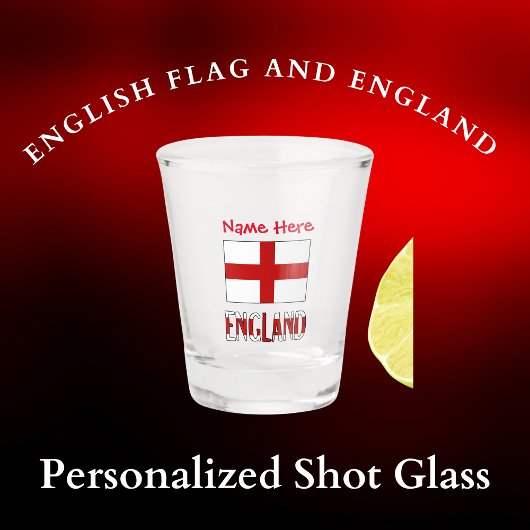 Engeland en Engelse Vlag Rood Personalisatie Shot Glas