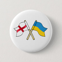 Engeland en Oekraïne verenigen Ronde Button 5,7 Cm
