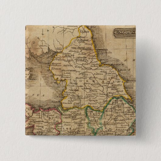 Engeland en Wales 4 Vierkante Button 5,1 Cm (Voorkant)