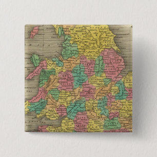 Engeland en Wales Vierkante Button 5,1 Cm