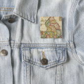 Engeland en Wales Vierkante Button 5,1 Cm (In situ)