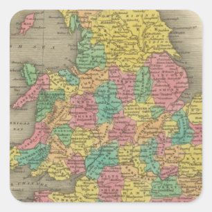 Engeland en Wales Vierkante Sticker