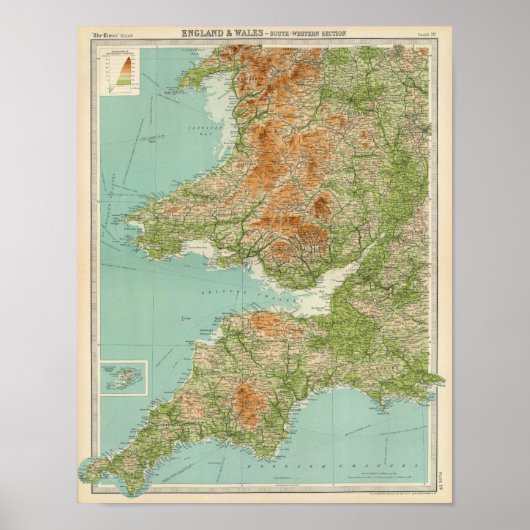 Engeland en Wales, zuidwestelijke sector Scilly Is Poster (Voorkant)