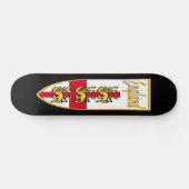 Engeland, Engels, 3 Lions Badge of Crest, Black Ba Skateboard (Horizontaal)