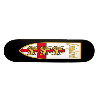 Engeland, Engels, 3 Lions Badge of Crest, Black Ba Skateboard