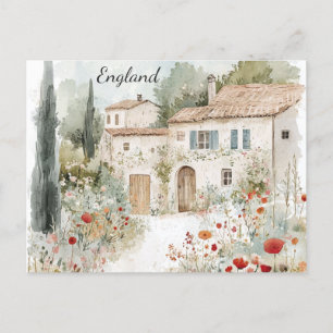 Engeland Engels Village Countryside Waterverf Briefkaart