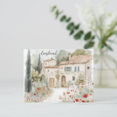 Engeland Engels Village Countryside Waterverf Briefkaart (Staand voorkant)