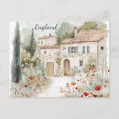 Engeland Engels Village Countryside Waterverf Briefkaart (Voorkant)
