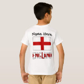 Engeland Engels Vlag Zwart Personalisatie T-shirt (Achterkant volledig)