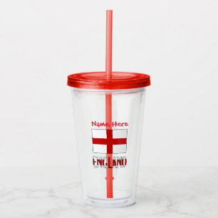 Engeland Engelse Vlag Rood Personalisatie Acryl Drinkbeker