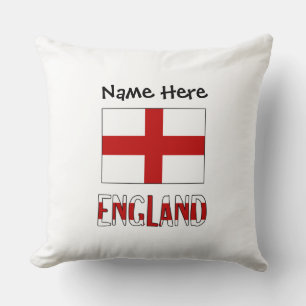 Engeland Engelse Vlag Zwart Personalisatie  Kussen