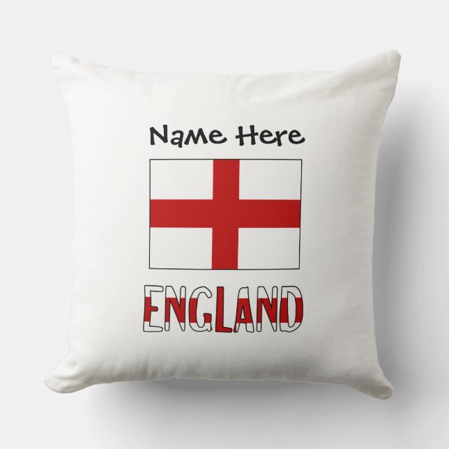 Engeland Engelse Vlag Zwart Personalisatie  Kussen (Voorkant)