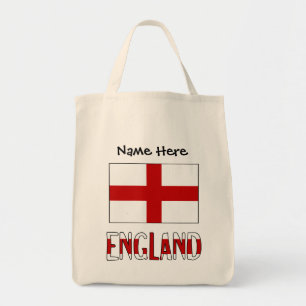 Engeland Engelse Vlag Zwart Personalisatie  Tote Bag