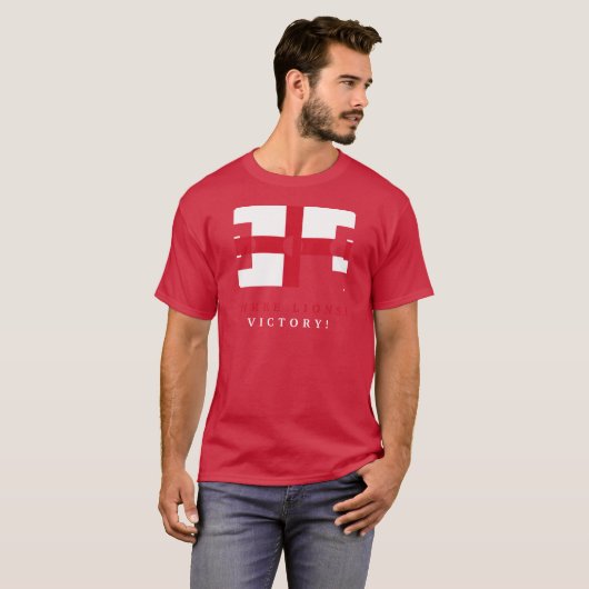 ENGELAND FLAG FOOTBALL GAME FRONT - THREE LIONS! T-SHIRT (Voorkant volledig)