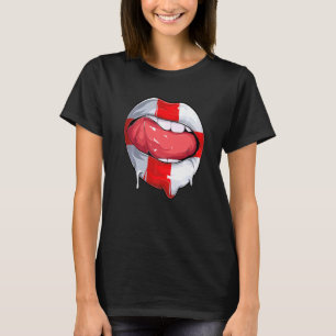 Engeland Flag Mouth Voetbal Engels T-shirt