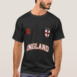 Engeland Football Team Nummer 10 Engelse Vlag Socc T-shirt