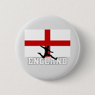 Engeland Football Voetbal Nationaal Team Ronde Button 5,7 Cm