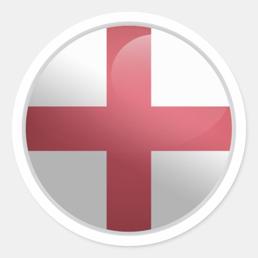 Engeland Glossy Circle Vlag Ronde Sticker (Voorkant)