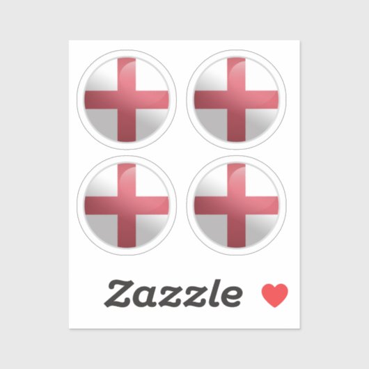 Engeland Glossy Circle Vlag Sticker (Vel)