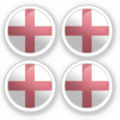 Engeland Glossy Circle Vlag Sticker (Voorkant)